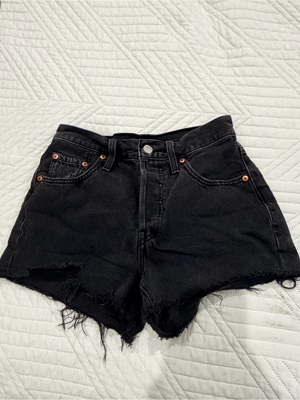 Levi's Black Cutoff High-Rise Denim Shorts